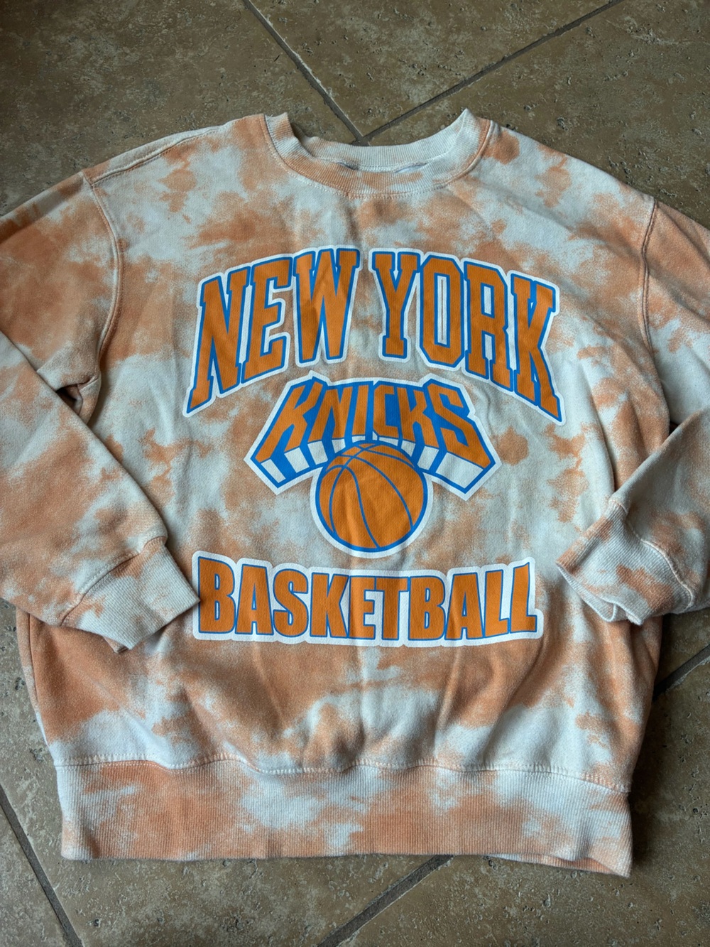Hybrid Apparel Orange & White New York Knicks Tie-Dye Sweatshirt